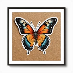 Sticker Of Beautiful Butterfly 3887715869 Art Print