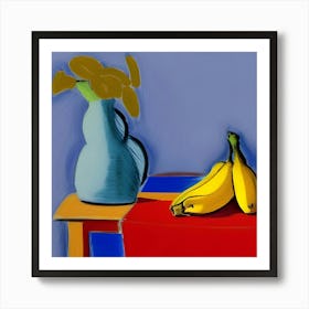 Bananas And Vase Art Print