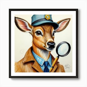 Detective Deer 5 Art Print