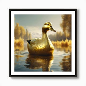 Golden Duck Art Print