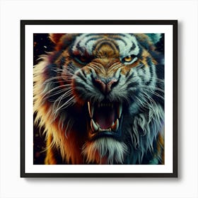 Angry Tiger Art Print