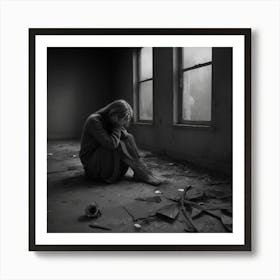 Girl In An Abandoned House Art Print