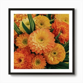 Orange Gerberas Art Print