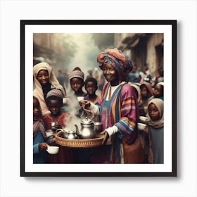 African Street Scene Art Print