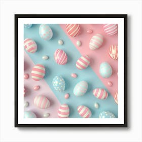 Easter Themed Banner Texture With Pastel Colors 3 Art Print