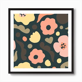 Modern Floral Pattern Art Print