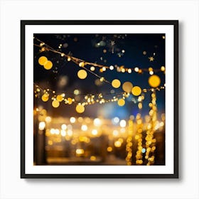 A Night Scene Lit With Magical Sparkling Decorations And Luxurious Shimmering Lights Glowing In A (2) 2 Art Print