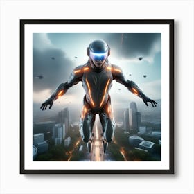 Futuristic Man In Space 7 Art Print