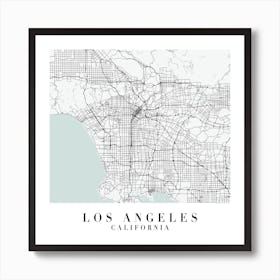 Los Angeles California Street Map Minimal Color Square Art Print