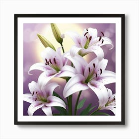 White Lilies Art Print