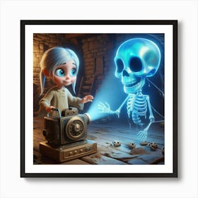 Are you real, Glowing Skeleton? Art Print