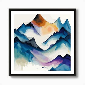 Watercolor Mountains 5 Art Print