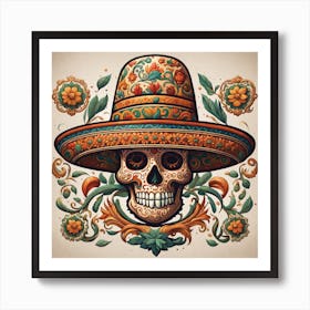 Day Of The Dead Skull 80 Art Print