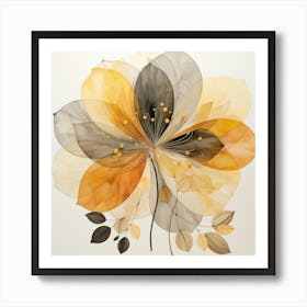 Abstract Earth Toned Boho Flower Art Print