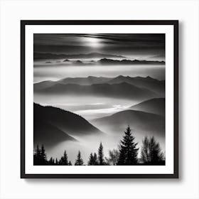 Mist Over The Mountains Art Print