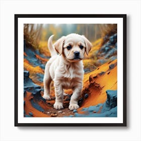 Puppy In The Forest Art Print