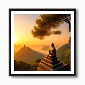 Buddha At Sunrise Art Print