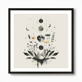 Minimalist Boho Celestial Moon 8 Art Print