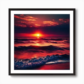 Sunset On The Beach 590 Art Print