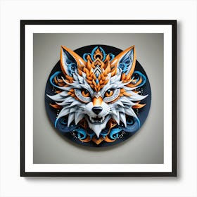 Fox vector Art Print