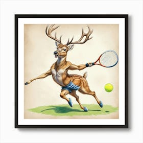 Deer Tennis 1 Affiche