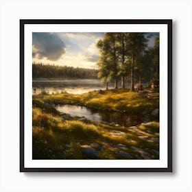 Lake In The Woods Art Print