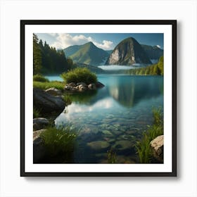 Lake In The Mountains Art Print