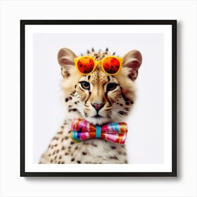 Cheetah Wearing Sunglasses Art Print