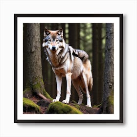 Wolf In The Forest 44 Art Print