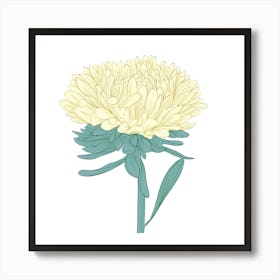 Chrysanthemum WHITE Art Print