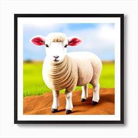 Sheep In A Field Art Print