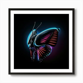 Neon Butterfly 1 Art Print