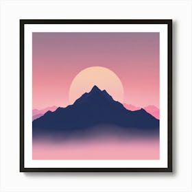 Sunset Over Mountains 4 Art Print