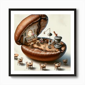 Coffee Shop In The Shell Art Print