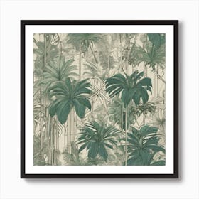 Tropical Jungle Wallpaper Art Print