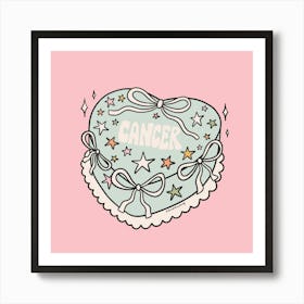 Cancer Heart Cake Art Print