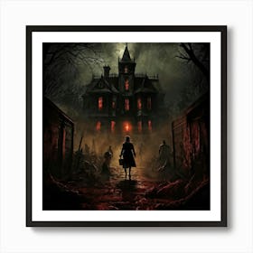 Vintage Horror Scenes Depicted Across A Chaotic Spectrum Chiaroscuro Lighting Dominates With Eerie (5) Art Print