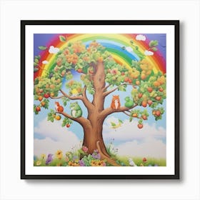 Rainbow Tree3 Art Print