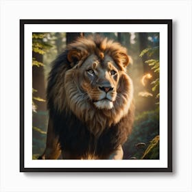 Lion In The Forest Art Print