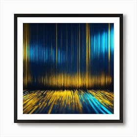 Abstract Blue And Yellow Lines Art Print