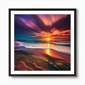 Sunset At The Beach 200 Art Print