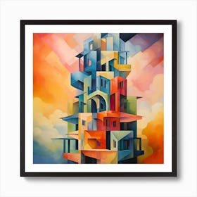 Tower Of Buildings Art Print