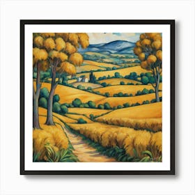 Fields Of Gold Painting Inspired By Paul Cezanne Art Print 2 Art Print