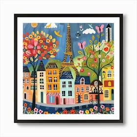 Kids Travel Illustration Paris 2 Art Print