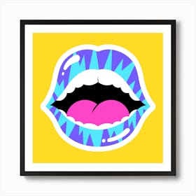 Read My Lips - Electric Blue Art Print