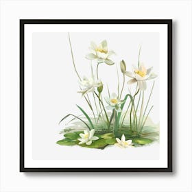 Springtime-Duck-Pond-Clipart.2 Art Print