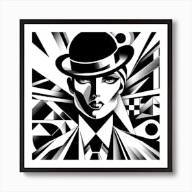 Stylised Female With Bowler Hat Art Print