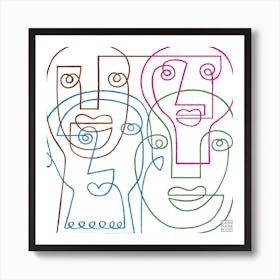 Faces 1 Square Art Print