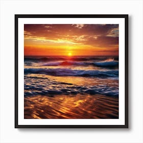 Sunset On The Beach 544 Art Print