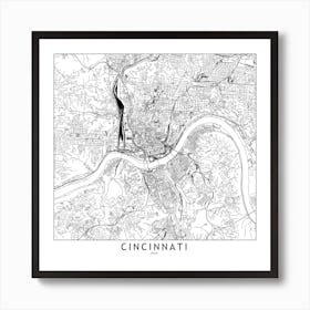 Cincinnati Map Art Print